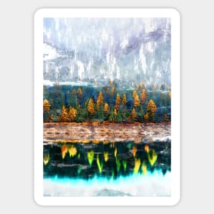 Foggy Forest Lake Reflection. For Foggy Forest Lovers. Sticker